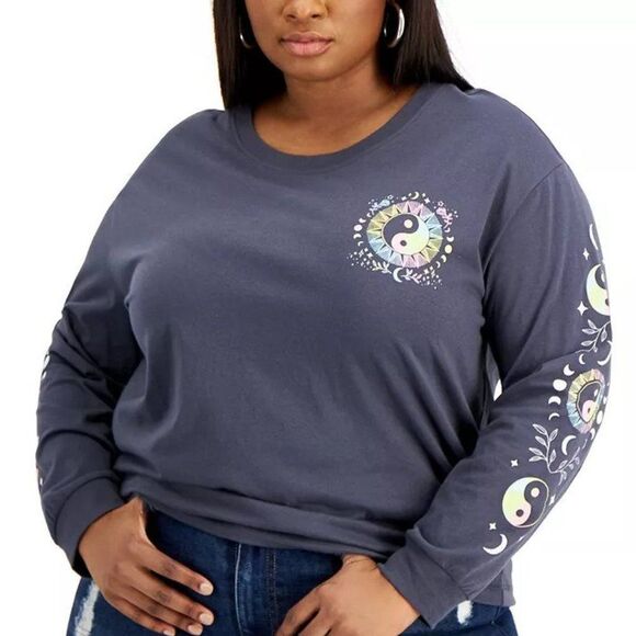 Rebellious One Trendy Plus Size Graphic Top - Picture 1 of 1